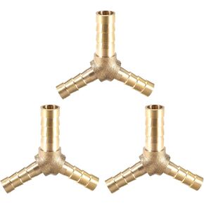 uxcell Tee Brass Barb Fitting Reducer Y Shape 3 Way Fit Hose ID 8x6x6mm 3pcs