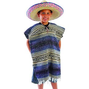 Child Size Traditional Poncho - No Sombrero,COLORS MAY VARY