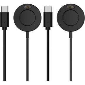 حامل شحن من النوع C متوافق مع Garmin Venu 3/3S، Venu 2/2S، Venu 2 Plus Charger Dock Station 3.3ft USB C كابل شحن محمول ملحقات الساعة الذكية (أسود، عبوتان)