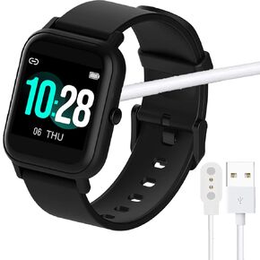 Compatible with Blackview R3 Pro Charger, Magnetic USB Charging Cable Replacement Charger Compatible with Blackview R3 Pro/R3 Smartwatch/X2 Smartwatch/X1 Smartwatch/IOWODO R3 Pro (2 Pack-Black+Black)