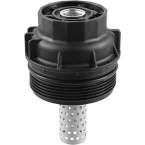 Engine Oil Filter Housing Cover Cap 156200S010 for Toyota Tundra 2008-2021 Plastic Metal Black Silver Tone