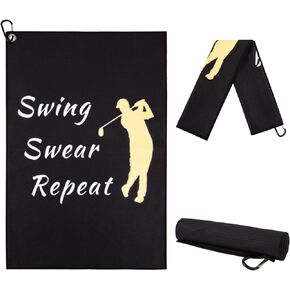 Golf Towel,Funny Golf Towel for Men Clean Golf Balls,Golf Towels for Golf Bags with Clip,Golf Gifts for Men Husband Boyfriend Dad,Fun Golf Accessories,Golf Cleaning Towel,Birthday Gifts for Golfers