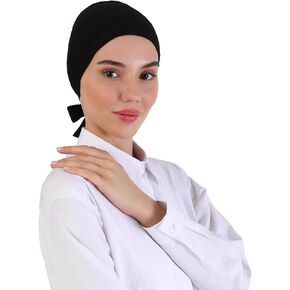 Women Under Scarf Hat Islamic Hijab Head Cap Pull on Closure Hair Bonnet Muslim Womens Turban Beanie Chemo Cab