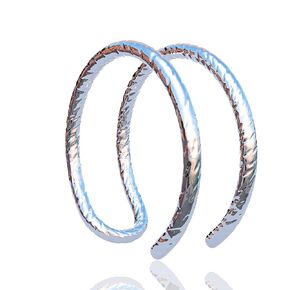 Tiny Cut Wire Gold Double Fake Hoop Helix Ring - Spiral Fake Helix Ring 20 Gauge Snug False Double Helix Piercing Faux Thin Helix Piercings Hoops (Hammered Gold)