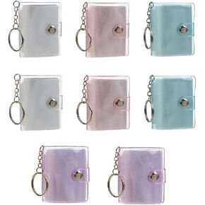 8 pcs 2 -inch mini -album 16 Pocket Storage and Keychain Insert Living Persevere Creal Photo Photo Photo Key Chain Accessories Photo Card