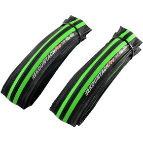 KENDA Kountach K1092 700 x 23C Road Bike Bicycle Folding Tire Tyre, Black and Green, 2 Tire, KD2000