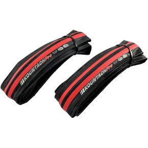 KENDA Kountach K1092 700 x 23C Road Bike Bicycle Folding Tire Tyre, Black and Red, 2 Tire, KD2001