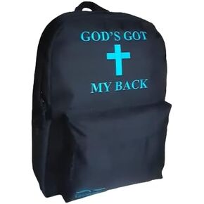 Gracewaters Christian Backpack, Computer Laptop Sleeve, Bottle Side Pockets, Religious Any Religion God’s Got My Back