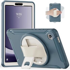 Protective Cover for Galaxy Tab A9+ Tablet 11", Shockproof Rugged Samsung Tab A9 Plus Case with Hand Strap/Kickstand for SM-X210/X215/X216-CronflowerBlue