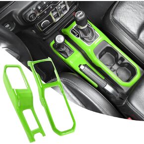 RT-TCZ for Jeep JL Gear Shift Cover Black, 4WD Shift Knob Trim Panel for Jeep Wrangler JL JLU Gladiator JT 2018-2024 Black Interior Accessories 2pcs