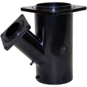 Valterra T1014-1 3" Wye Reducing with 3" Bayonet x 3" Rotating Flange x 1-1/2" Rotating Flange , Black
