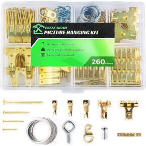 Picture Hanging Kit,Picture Hangers |260 Pieces Wall Hangers Accessories with Picture Hanging Hooks,Nails for Hanging Pictures,Wall Hanging kit,Frame Hanging Hardware.Picture Frame Hangers
