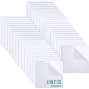 Pangda 100 Pcs 4'' x 4'' Clear Acrylic Sheets Clear Plastic Sheets Square Transparent Cast Panel Signs with Protective Paper for Laser Cutting DIY Projects Photo Frame Display Craft (0.08'' Thick)