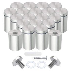Stainless Steel Standoff Screws, 20Pcs 3/4 x 1 Inch Wall Standoff Sign Holders Screws, Mounting Glass Hardware for Hanging Acrylic Picture Frame, Advertising Screws Kit
