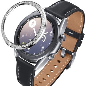 إطار BaiHui اللامع متوافق مع ساعة Galaxy Watch 3 مقاس 41 مم، غطاء لاصق بحلقة من الفولاذ المقاوم للصدأ غطاء حماية مضاد للخدش لساعة Galaxy Watch 3 مقاس 41 مم - أسود in Kuwait