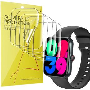 Compatible for PTHTECHUS Smartwatch Screen Protector, Lamshaw Full Coverage TPU Clear Film Compatible for PTHTECHUS S80K Smartwatch-1.84 Inches (TPU-6 Pack)