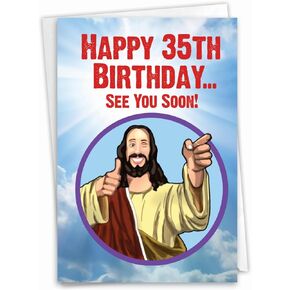 NobleWorks Funny 50th Milestone Birthday Greeting Card w/ 5 x 7 Inch Envelope (1 Card) See You Soon 50 C9065MBG