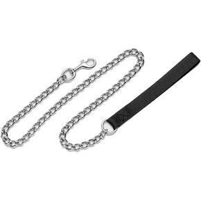 Coastal Pet Titan Chain Dog Leash with Comfortable Handle - Durable Metal Dog Leash - Heavy-Duty Dog Leash for Puppies & Dogs - Quality Dog Supplies - Black, 4 mm x 4'