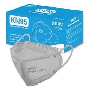 100PCS KN95 Masks Black Face Masks 5 Layer Masks Filter Efficiency≥95% with Elastic Ear Loop and Nose Bridge Clip Breathable Face Mask