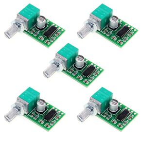5Pcs Mini PAM8403 DC 5V Power Audio Amplifier Board Digital Power Amp Module 2 Channel 3W+3W Volume Control with Potentiometer