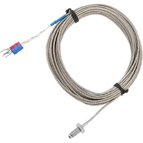 K Type Thermocouple Temperature Sensors M6 BSW Screw Thread Temperature Measuring Probe Thermocouple Cable 1-5M (4m)