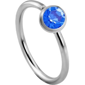 Forbidden Body Jewelry 20g Surgical Steel 8mm CZ Crystal Hoop Nose Ring