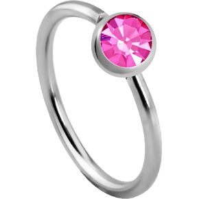 Forbidden Body Jewelry 20g Surgical Steel 8mm CZ Crystal Hoop Nose Ring