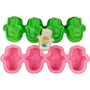 3Pcs/Set Hamsa Hand Silicone Soap Molds Khamsah Epoxy Resin Candle Casting Lotus in the Palm Soap Mold Hand of Fatima Silicone Molds for Chocolate Cake Jelly Epoxy Resin Making