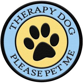 "Therapy Dog - Please Pet Me" - Sew On Patch for Therapy Dog Vest or Harness