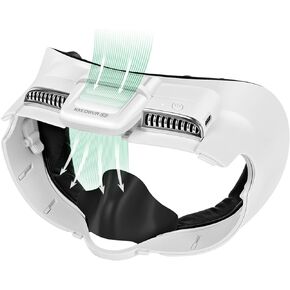 KKCOBVR K3 Facial Interface Fan with PU Leather Face Pad Compatible with Meta Quest3, Relieve Lens Fogging and Fits Use with Quest 3 Head Strap