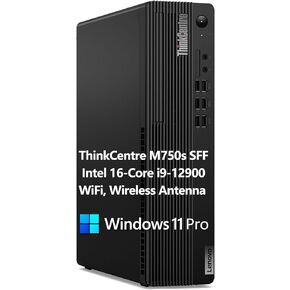Lenovo ThinkCentre M750s SFF Small Form Factor Business Desktop Computer, Intel 16-Core i9-12900 CPU, 64GB DDR4 RAM, 2TB PCIe SSD, WiFi, Bluetooth, Wireless Antenna, Windows 11 Pro, Tichang