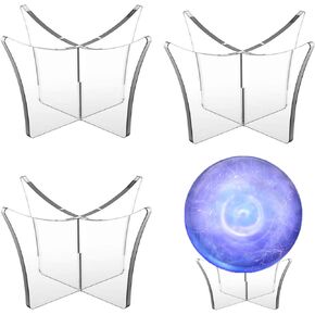 3pcs Basketball Stand, Acrylic Ball Stand for Display, Clear Storage Holder for Football Basketball Soccer Volleyball Rugby Display.
