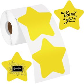 400 Piece Thermal Labels - 3 * 3in Star Shaped Stickers - Large Direct Thermal Labels for DIY Logo Design, Code Name Tags