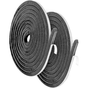QWORK High-Density Weatherstrip Seal Tape 32.8Ft x 0.6" x 0.4", Grey Woven Pile Weatherstrip Material with Adhesive Backing - Soundproof Windproof Dustproof Moistureproof Seal for Doors and Windows