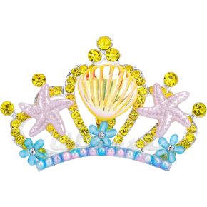 Didder Starfish Seashell Mermaid Crown Hair Comb for Girls Halloween Mermaid Costume Hair Accessories Mermaid Tiara