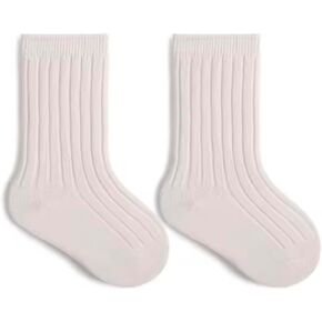 Honey and Honesty Sensitive Baby Toddler 95% Cotton Natural White Ribbed Socks