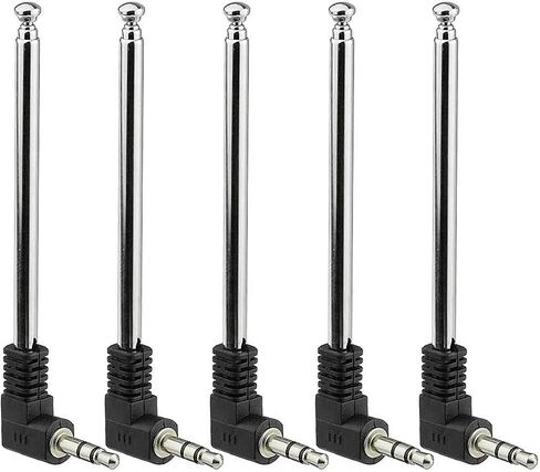 5pcs Telescopic FM Antenna 3.5mm Male FM Radio Antenna Compatible with Portable Radio Indoor Stereo Receiver AV Audio Video Home Theater Receiver Mobile Cell Phone in Saudi Arabia