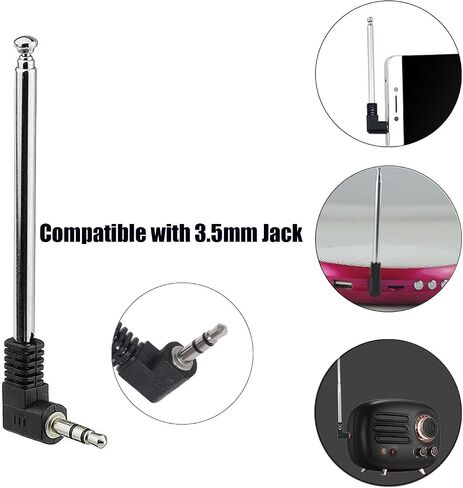 5pcs Telescopic FM Antenna 3.5mm Male FM Radio Antenna Compatible with Portable Radio Indoor Stereo Receiver AV Audio Video Home Theater Receiver Mobile Cell Phone in Saudi Arabia