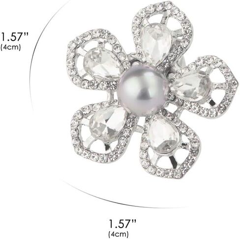 Ruihfas 2Pcs Floral Shoe Clips Pearl Crystal Shoe Buckles Decoration Accessories in Saudi Arabia