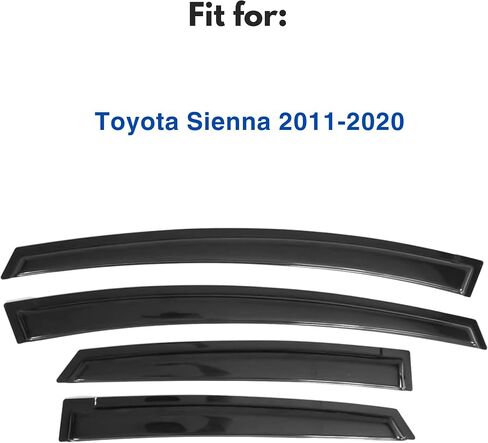 حاجب نافذة متوافق مع Toyota Sienna 2011-2020، شريط حماية من المطر متين للغاية، عاكس نافذة تهوية جانبية للشمس والرياح، 2011 2012 2013 2014 2015 2016 2017 2018 2019 2020 in Kuwait