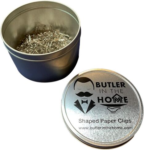 Butler in the Home 100 Count Giraffe Shaped Paper Clips Great for Paper Clip Collectors or Office Gift - Comes in Round Tin with Lid and Gift Box (Brown) in Saudi Arabia