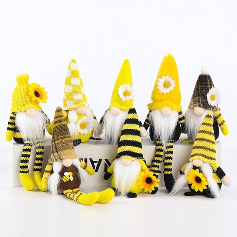 Funoasis 8 قطع صغيرة تلعثم النحل جنوم الزينة الربيع الصيف الخريف أفخم جنوم اليدوية عباد الشمس عطلة صينية طبقات الطاولة الحلي ديكور المنزل in Kuwait