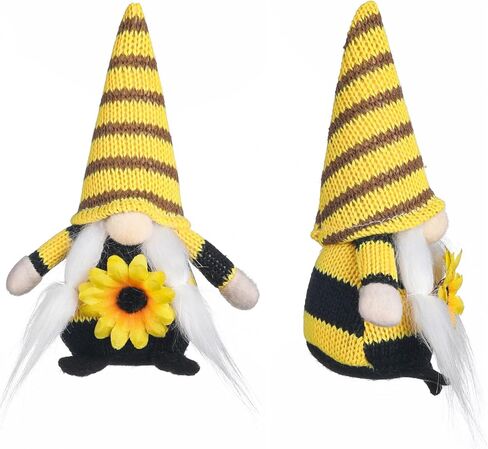 Funoasis 8 قطع صغيرة تلعثم النحل جنوم الزينة الربيع الصيف الخريف أفخم جنوم اليدوية عباد الشمس عطلة صينية طبقات الطاولة الحلي ديكور المنزل in Kuwait