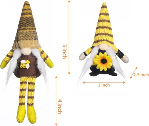 Funoasis 8 قطع صغيرة تلعثم النحل جنوم الزينة الربيع الصيف الخريف أفخم جنوم اليدوية عباد الشمس عطلة صينية طبقات الطاولة الحلي ديكور المنزل in Kuwait