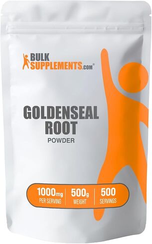 BulkSupplements.com Goldenseal Root Powder - Herbal Supplement Powder, Sourced from Golden Seal Root - Gluten Free - 1000mg per Serving, 500g (1.1 lbs), (Pack of 1) in Saudi Arabia