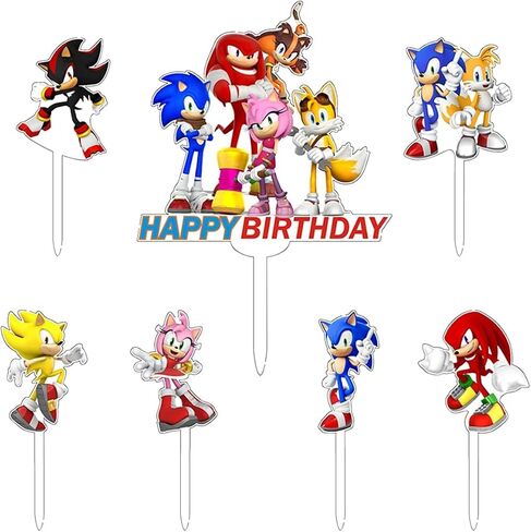 7pcs Hedgehog Cake Toppers, Hedgehog Birthday Party Supplies，Hedgehog Party Decorations Supplies ，Kids Birthday Party Decorations in Saudi Arabia