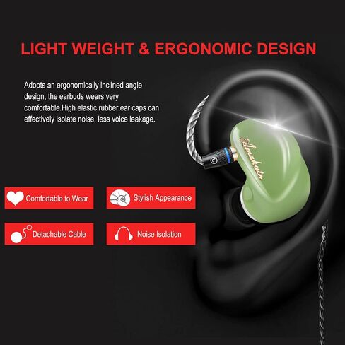 TK300 in Ear Monitor Headphones 10mm Magnetic Dynamic IEM Earphones for Singers Musician on Stage Audifonos Auriculares, MMCX Cable (Black,No Mic) in Saudi Arabia