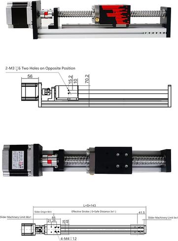 FUYU FSL40 Linear Guide Table Ball Screw Motion CNC Linear Guide Stage Actuator Motorized Nema 23 Stepper Motor[500mm Stroke] in Kuwait