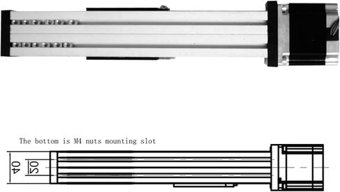 FUYU FSL40 Linear Guide Table Ball Screw Motion CNC Linear Guide Stage Actuator Motorized Nema 23 Stepper Motor[500mm Stroke] in Kuwait