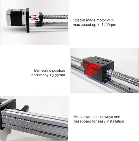 FUYU FSL40 Linear Guide Table Ball Screw Motion CNC Linear Guide Stage Actuator Motorized Nema 23 Stepper Motor[500mm Stroke] in Kuwait
